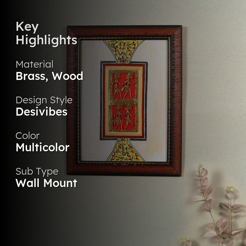 Ajara Dhokra Wooden & Brass Wall Accent media 2