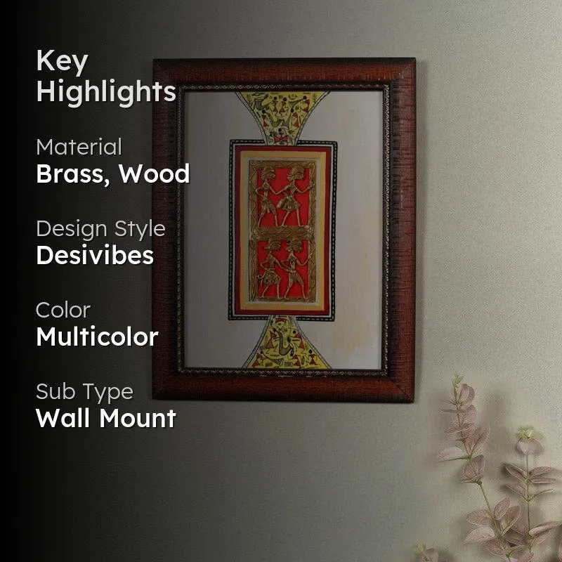 Ajara Dhokra Wooden & Brass Wall Accent media 2