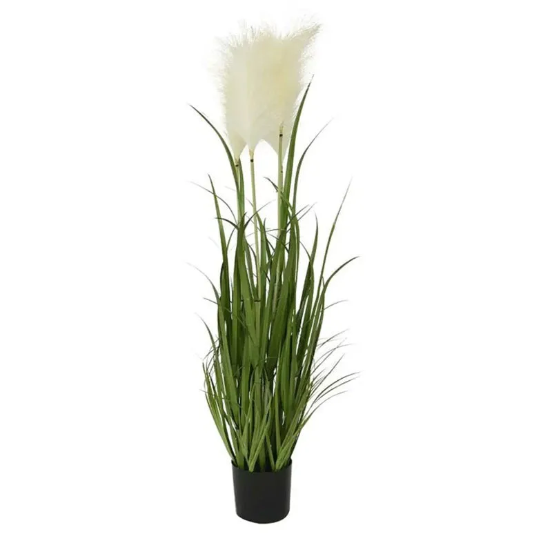 Infinita Artificial Grass Plant With Black Plastic Pot - 2 ft media 5