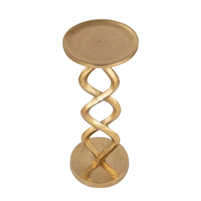 Twist Base Aluminum Side Table - Gold media 3