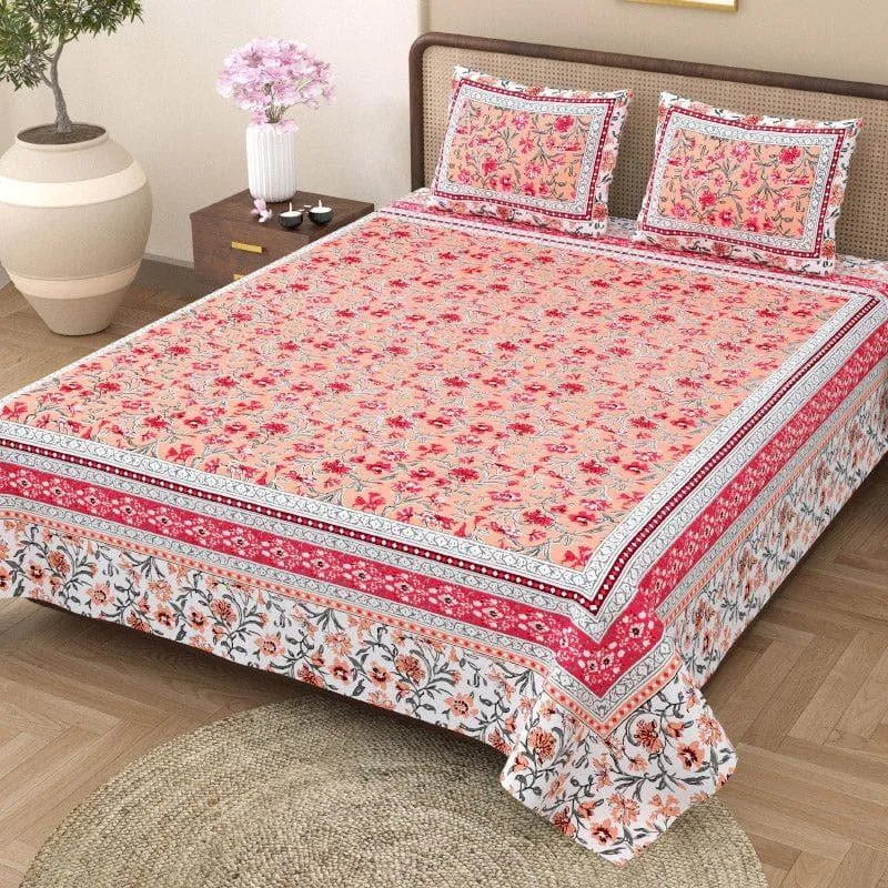 Floral Fancy Cotton Bedsheet - 144 TC media 3
