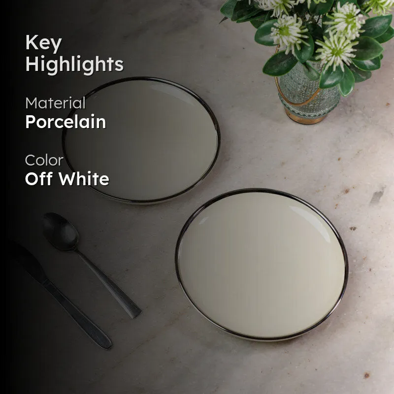 Elegant Off (White Porcelain Quarter Plates) - Set Of Two media 2
