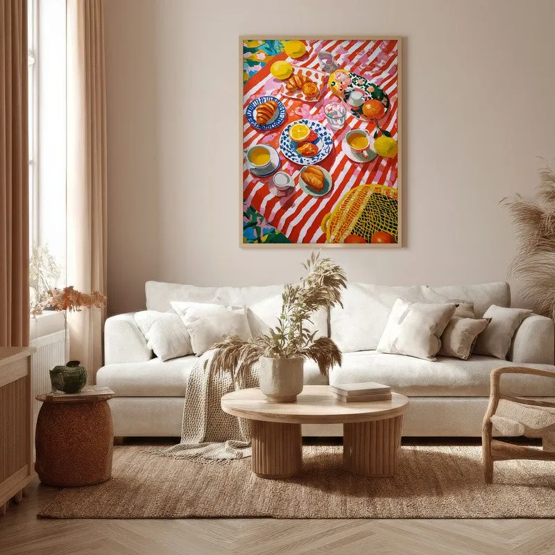 Picnella Canvas Wall Painting With Brown Frame media 5