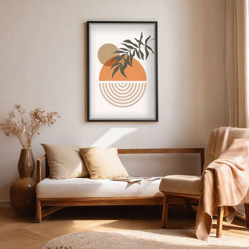 Warm Botanica Canvas Wall Painting With Black Frame media 1
