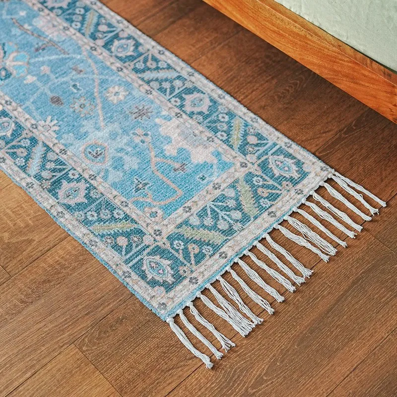 Aqua Garden Cotton Runner Rug media 5