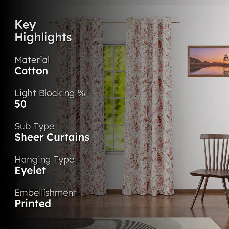PetalCharm Cotton Curtain - Set Of Two media 2