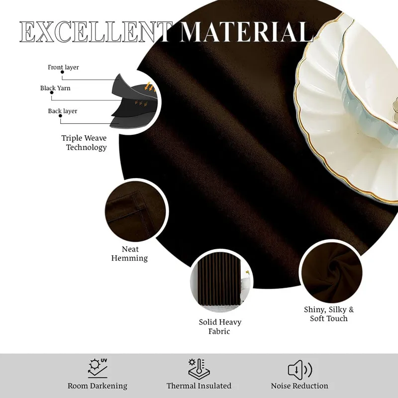 Tab Tale Flat Curtain Valance (Cocoa Brown) - Set Of Two - 6