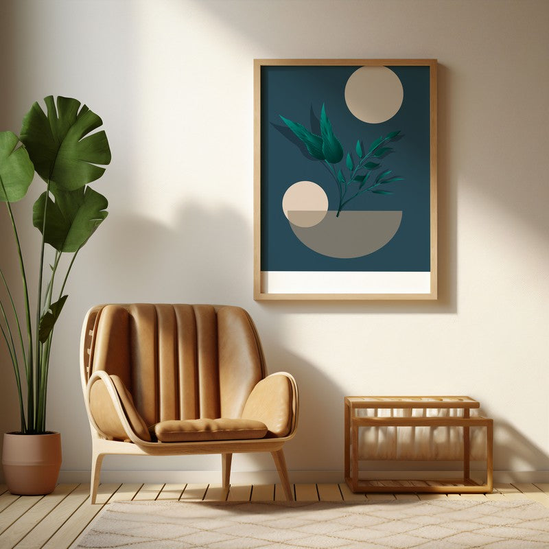 Verdantique Archival Canvas Wall Art - Natural Brown Frame