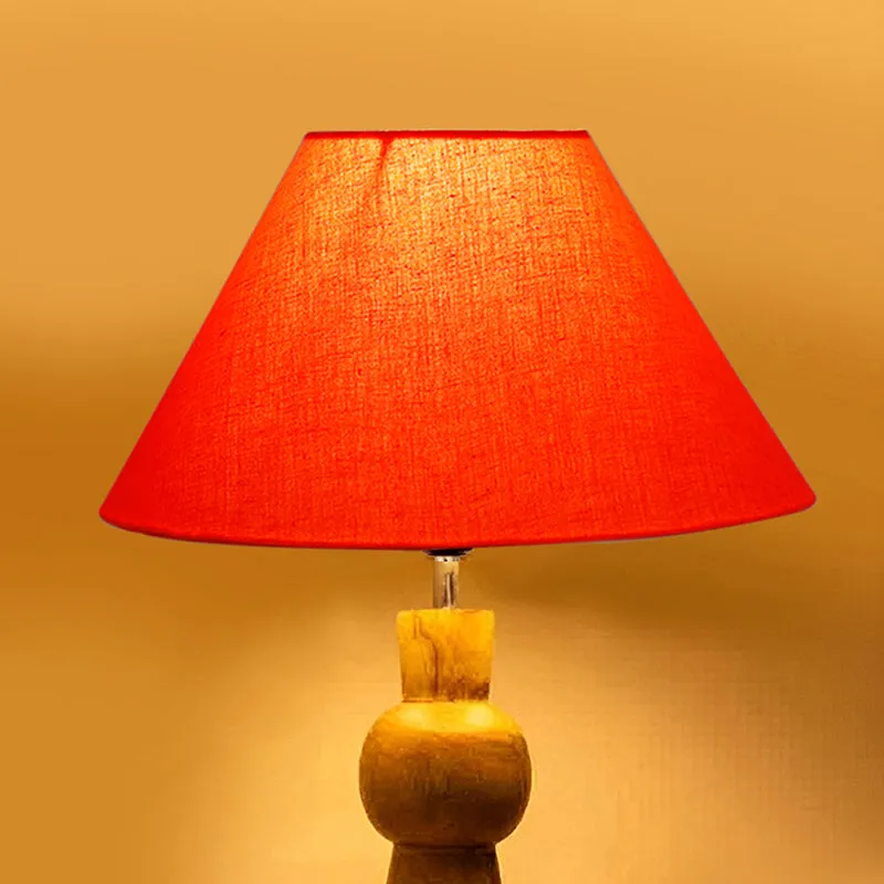 Angler Neo Wooden Table Lamp - Orange,Brown media 4