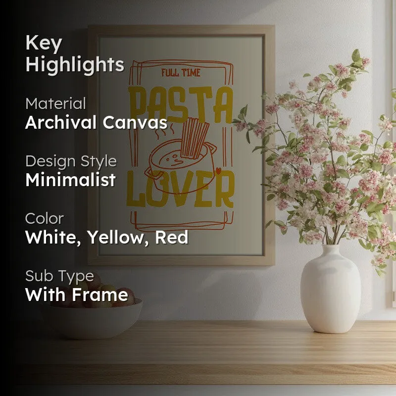 PastaLover Archival Canvas Wall Art (Brown) media 2
