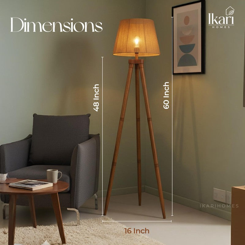 Nordic Tripod Acacia Wood Floor Lamp media 10
