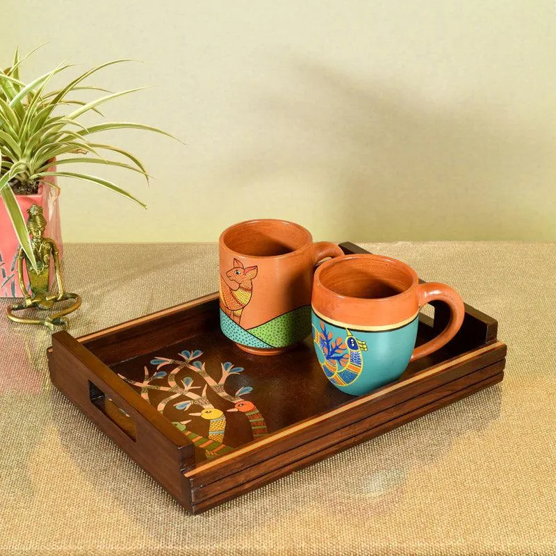 Indradatt Serving Tray With Cups - Three Piece Set media 1