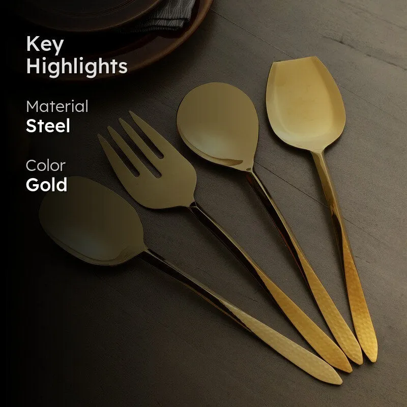 Dune Hammered Serving Set - Four Piece Set media 2