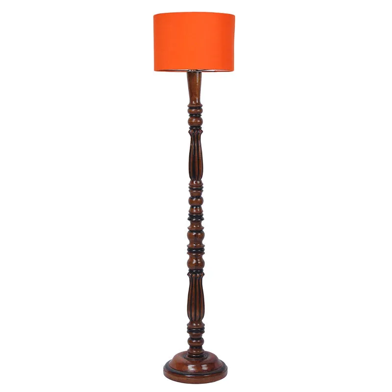 Masiya Vintage Wooden Floor Lamp - Orange media 4