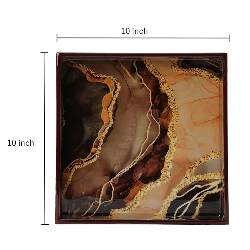 Stone Flow Serving Tray With Coaster - Nine Piece Set media 8