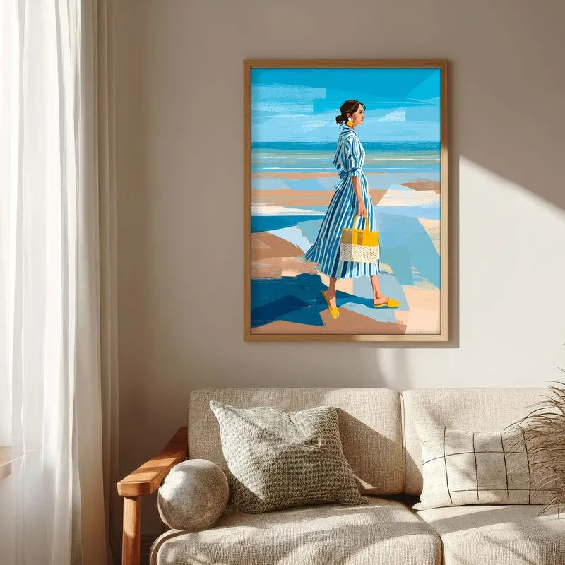 Alira Travel Illustration Canvas Wall Painting With Brown Frame media 7