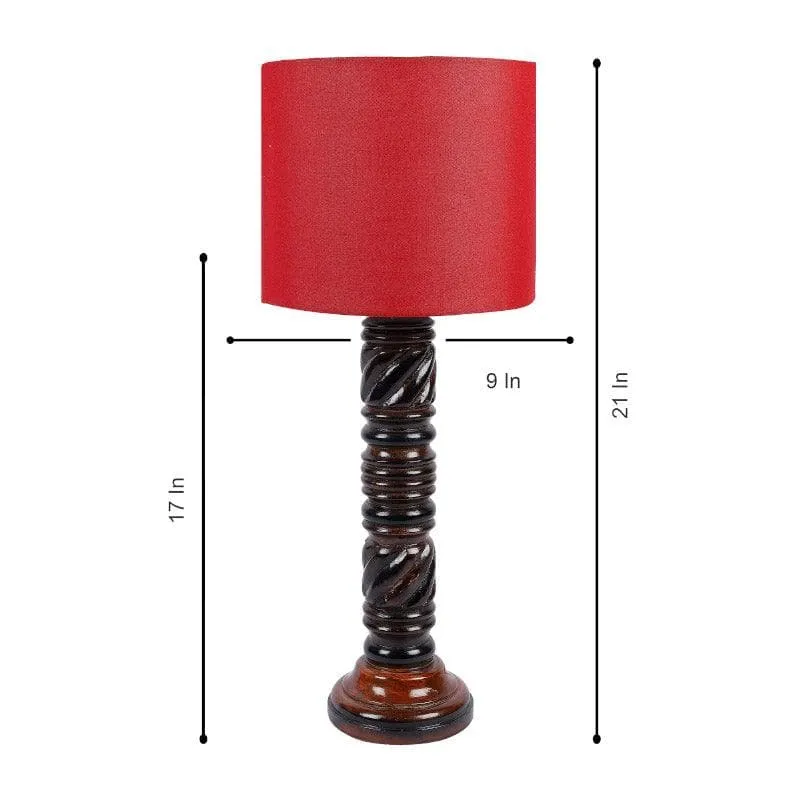 Rosa Jericho Fabric Table Lamp - Red,Brown media 6