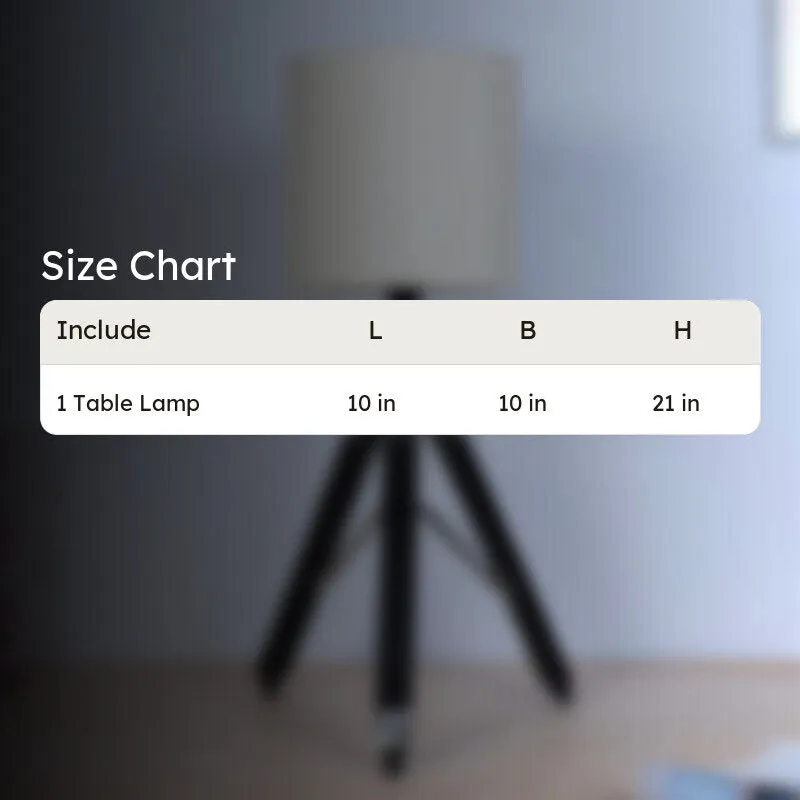 Lucciola Fold Solid Tripod Mango Wood Table Lamp - White,Black media 5