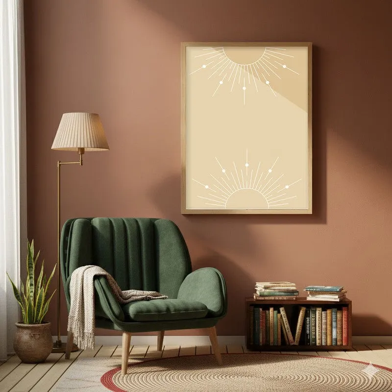 Radiant Noon Canvas Wall Painting With Brown Frame media 6