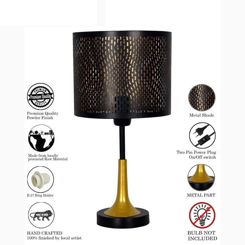 LumiNest Warm Wooden Table Lamp - Black,Gold media 6