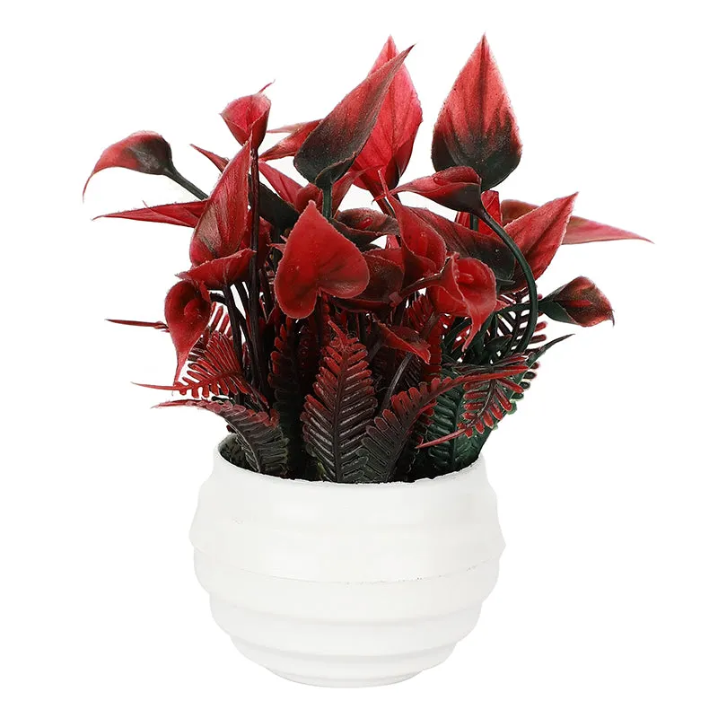 Hyphae Artificial Plant With Black Plastic Pot media 6
