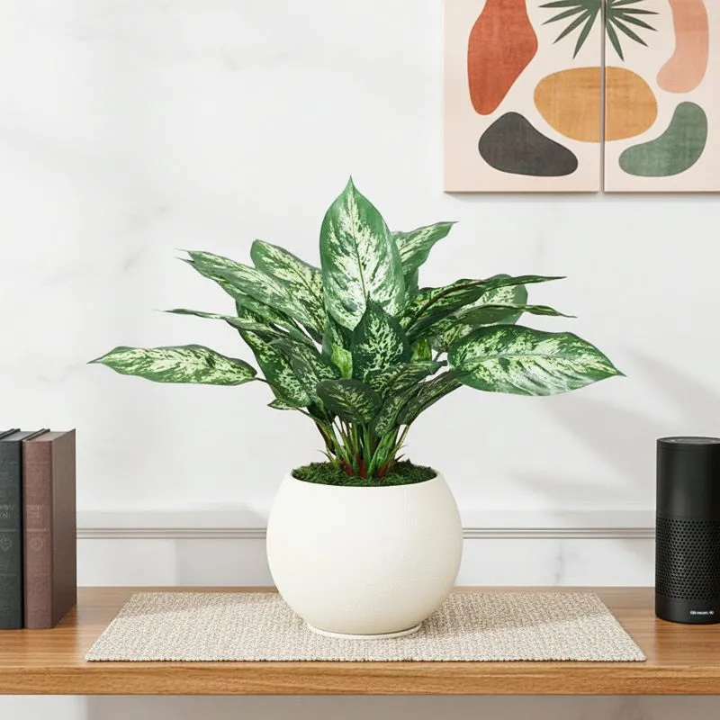 Artificial Dieffenbachia Plant Without Pot - 1 Feet media 1