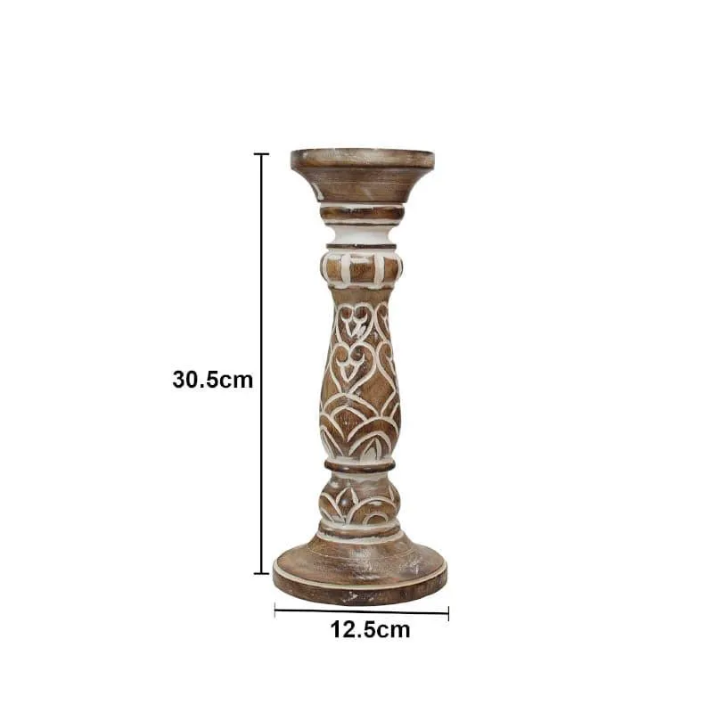 Rae Wooden Candle Holder - Short media 5