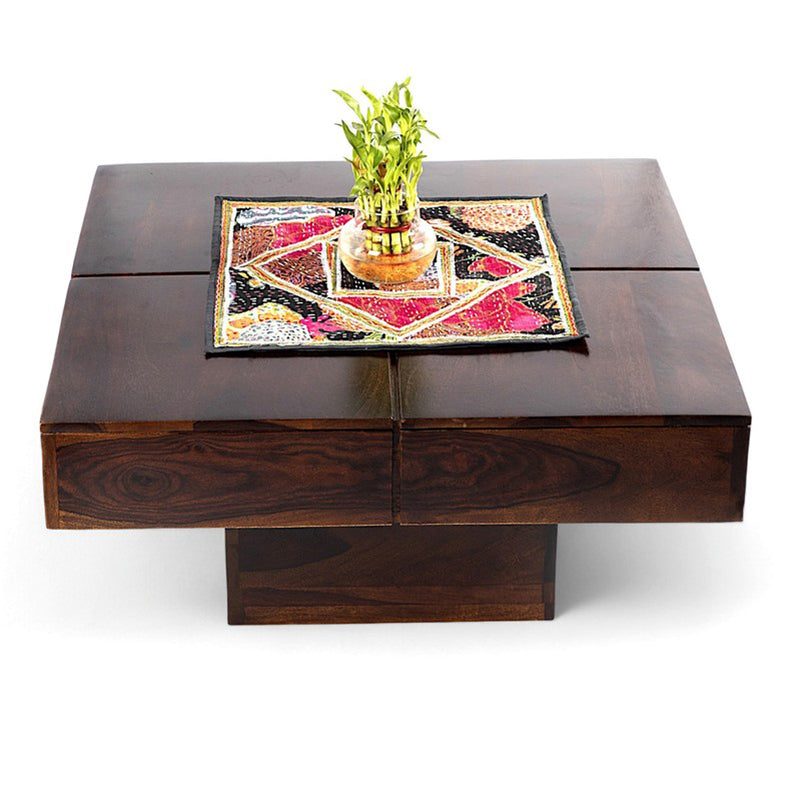 Tervon Sheesham Wooden Center Table - Deep Brown media 3