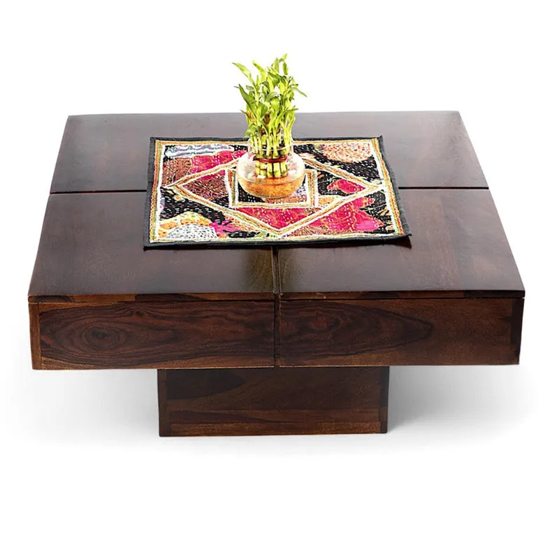 Tervon Sheesham Wooden Center Table - Deep Brown media 3