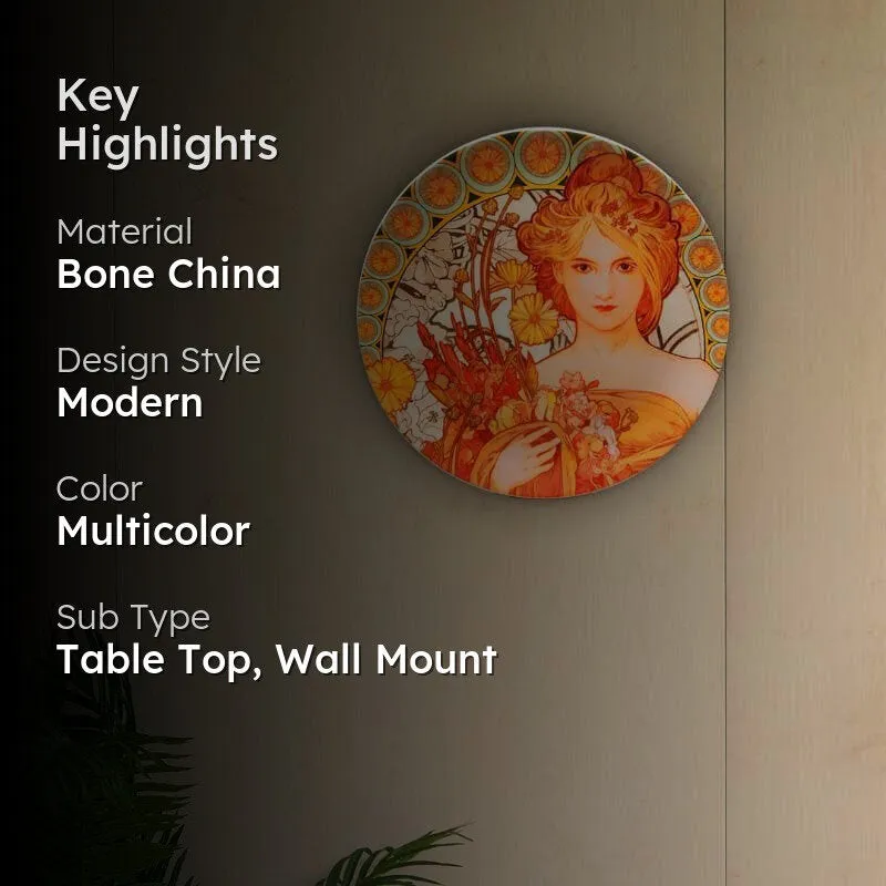 Fantasy by Mucha Decorative Plate media 2
