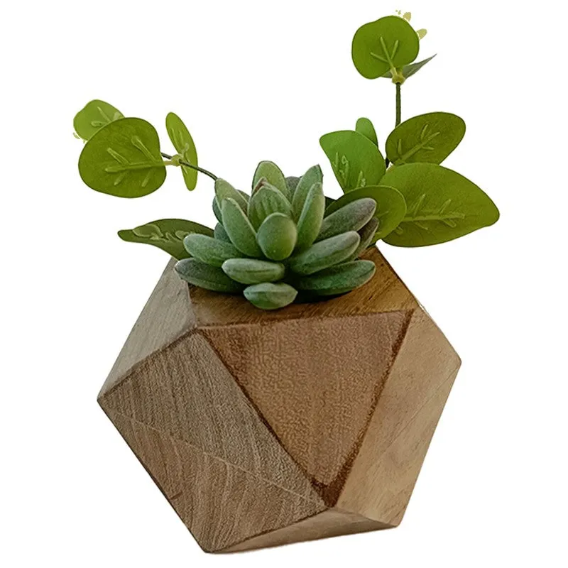 Evergreen Charm Plant Wood Vase media 3
