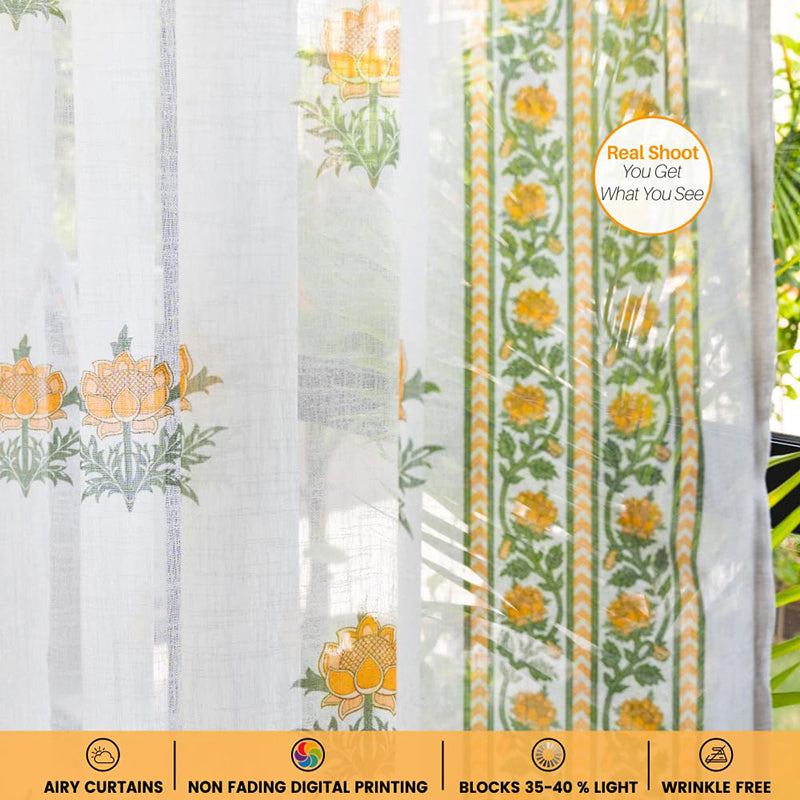 Urban Space Summer Curtain (Yellow) - Set Of Two media 4