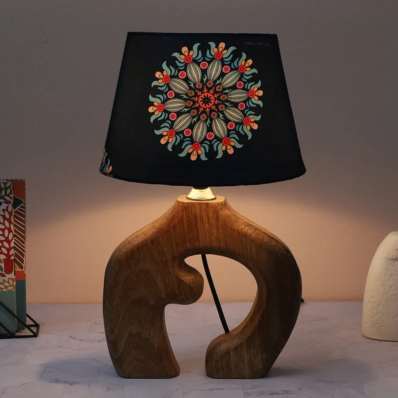 Toile Stag Printed Mango Wood Table Lamp - Multicolor media 1