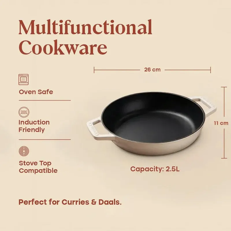 Cumin Co Enamel Cast Iron Braiser(White) - 4000 mL media 6