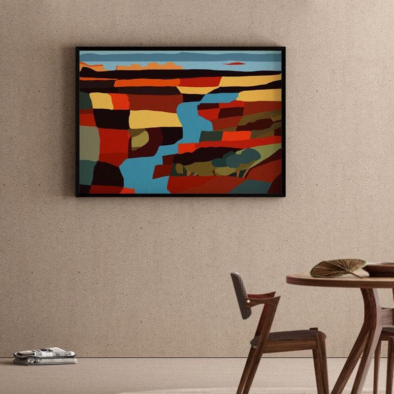 Vibrant Plains Canvas Wall Painting - Black Frame