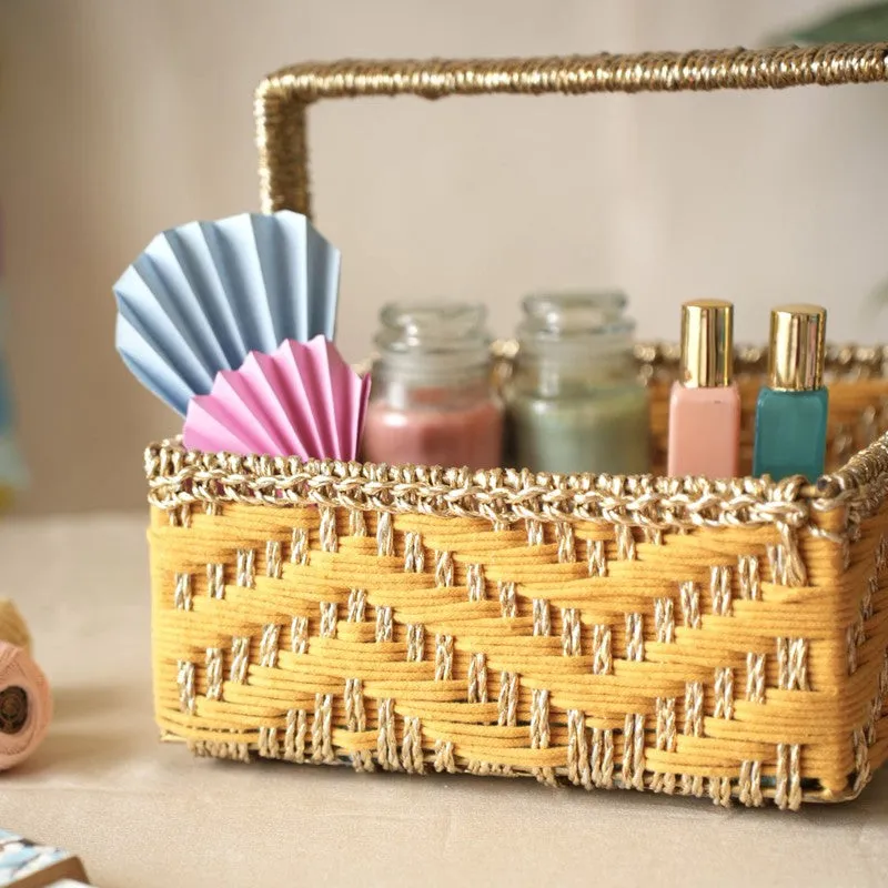 ZariLoom (Cotton,Metal,Zari) Storage Basket media 4