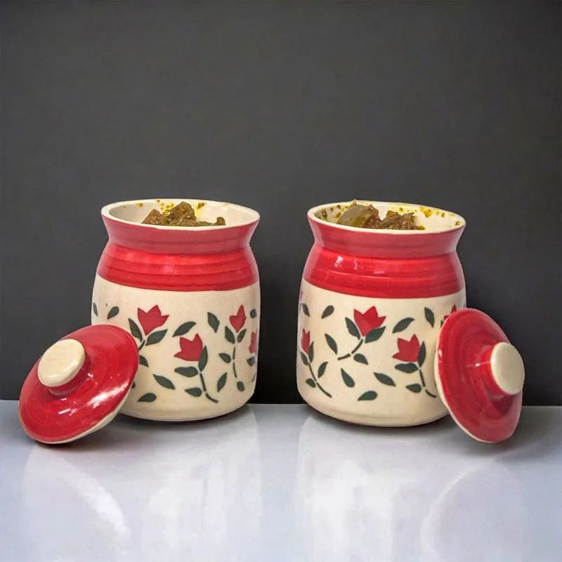Ghara Flora Ceramic Jar (300 mL Each) - Set Of Two media 7