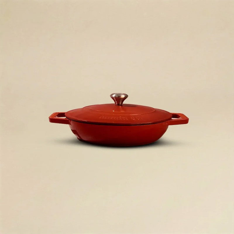 Cumin Co Enamel Cast Iron Braiser(Red) - 4000 mL media 3