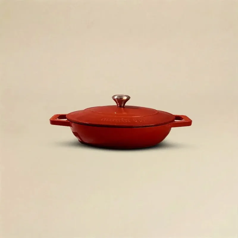 Cumin Co Enamel Cast Iron Braiser(Red) - 4000 mL media 3