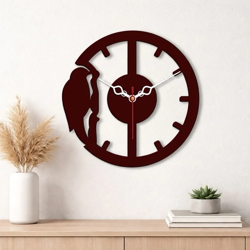 Forest Woodpecker Wooden Wall Clock media 1
