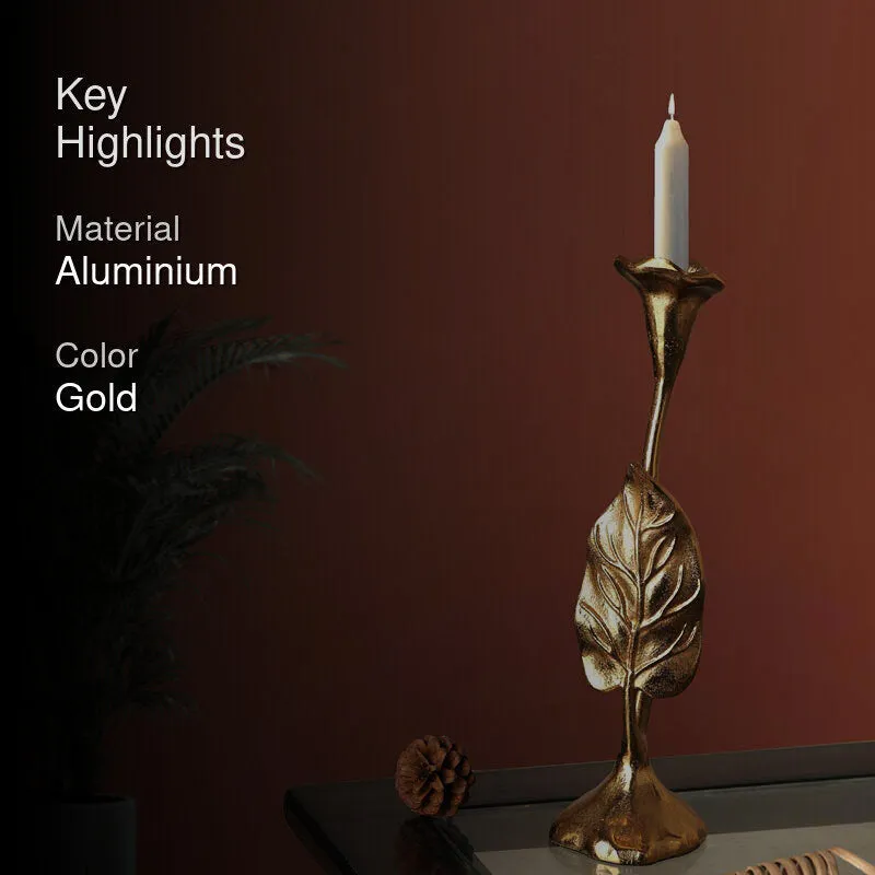 Joles Leaf Candle Holder (Gold) - Large media 2