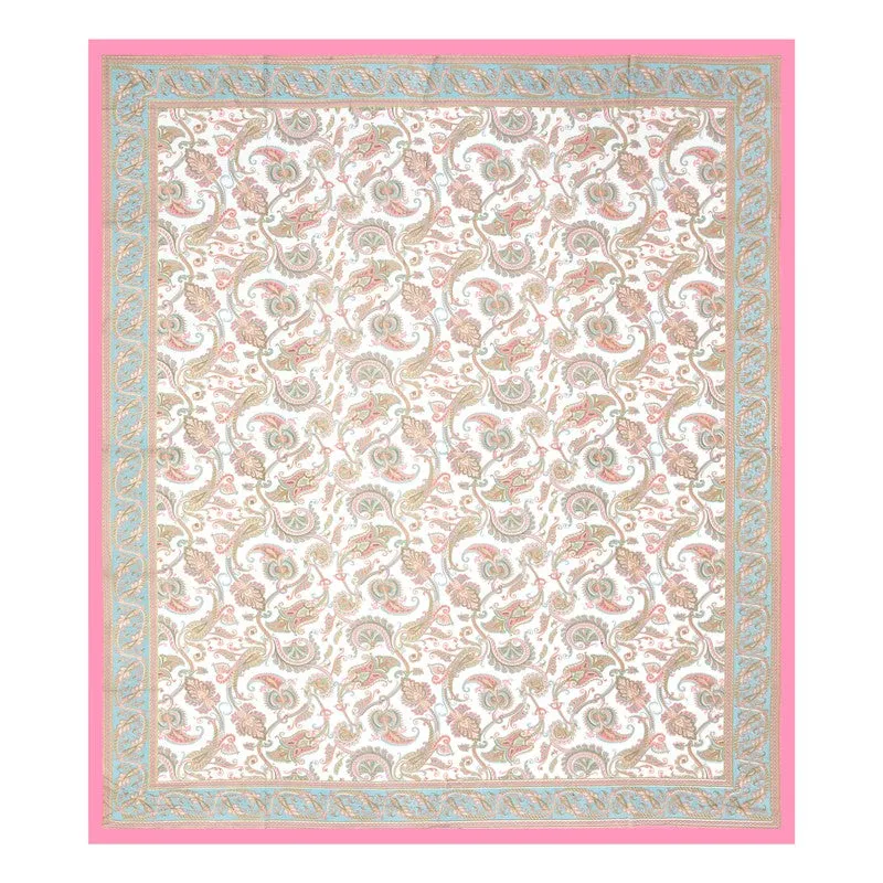 Bloom Cotton Bedsheet (White,Pink) - 180 GSM media 5