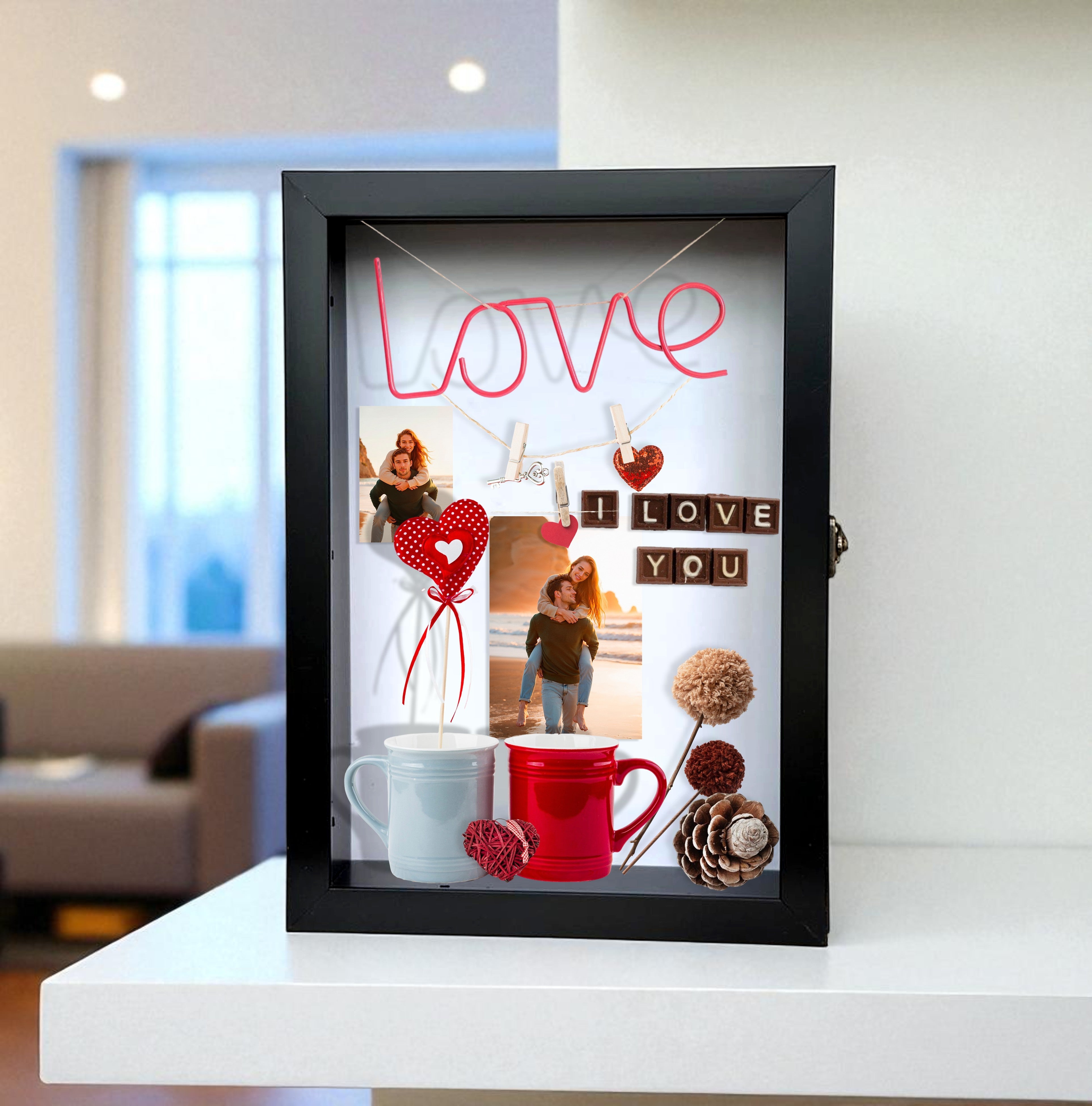 LuxeOutline MDF Shadow Box Photo Frame - Black media 9