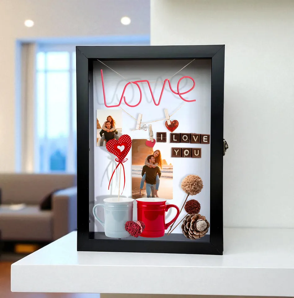 LuxeOutline MDF Shadow Box Photo Frame - Black media 9