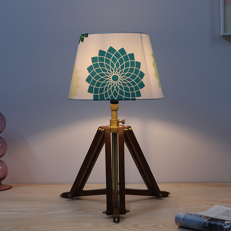 Akari Printed Tripod Mango Wood Table Lamp - Multicolor
