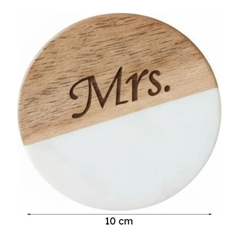 Mocha Marble Engraved Marble Coasters - Set Of Two media 8