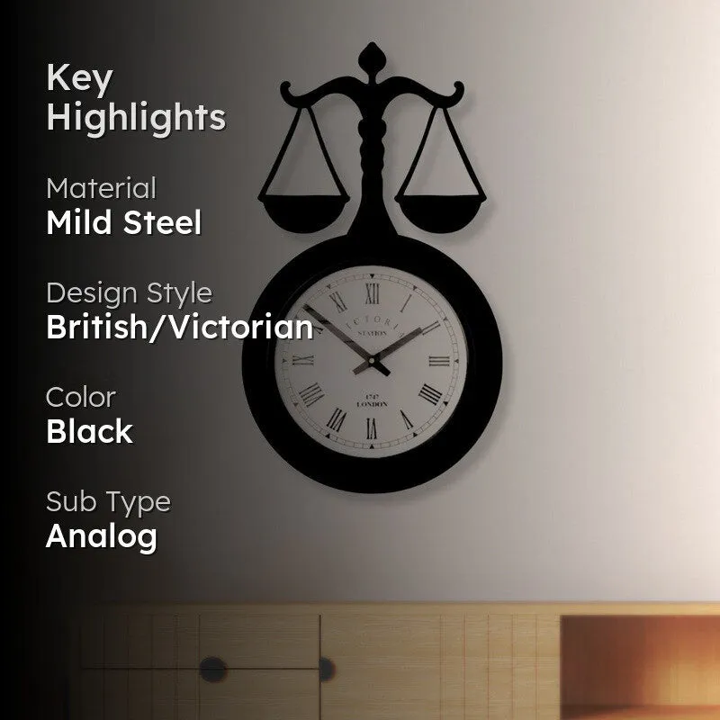 Balance Steel Analog Wall Clock - Black media 2