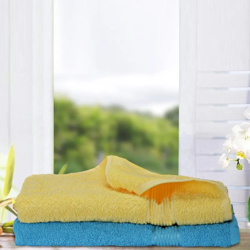 Bodil Bath Towel (Yellow & Blue) - Set Of Two media 3