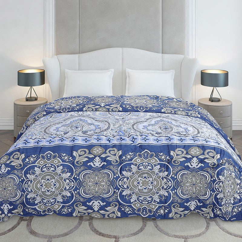 Monte Carlo Pixelweave Ethnic Print Polyester Duvet Covers (Blue) - 210 GSM media 4