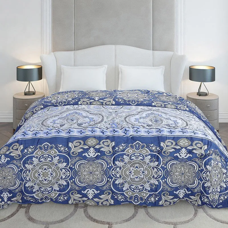 Monte Carlo Pixelweave Ethnic Print Polyester Duvet Covers (Blue) - 210 GSM media 4